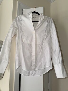 Même Chose White Button-Up Tuxedo Shirt